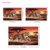 Wild Safari Tapestry, Dramatic Scene of a Powerful Leopard Running Across the African Savanna Under a Fiery Sunset Sky, Bold Wildlife Wall Art