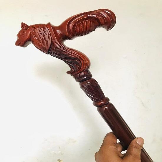 

Ручная работа Деревянная Голова Волка Трость Стиль Коллекционный