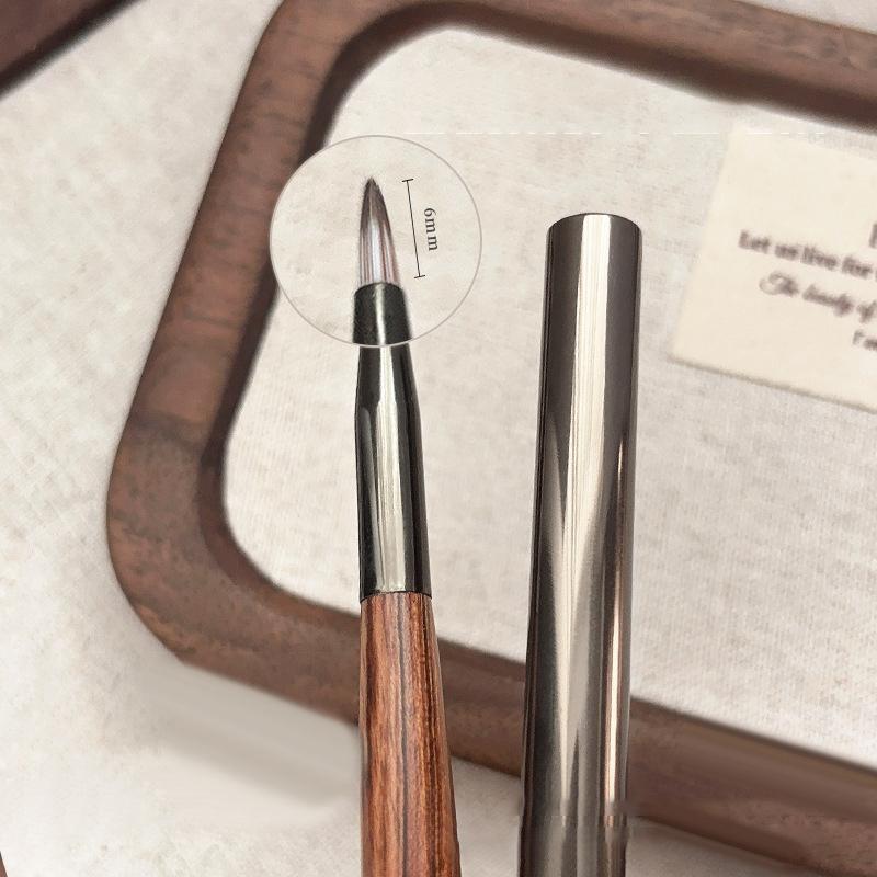Walnut Wood Uv Gel Polish Gradient Nail Art Ombre Painting Pen With Cover Detail Brush Drawing Brush High Quality Manicure Tool