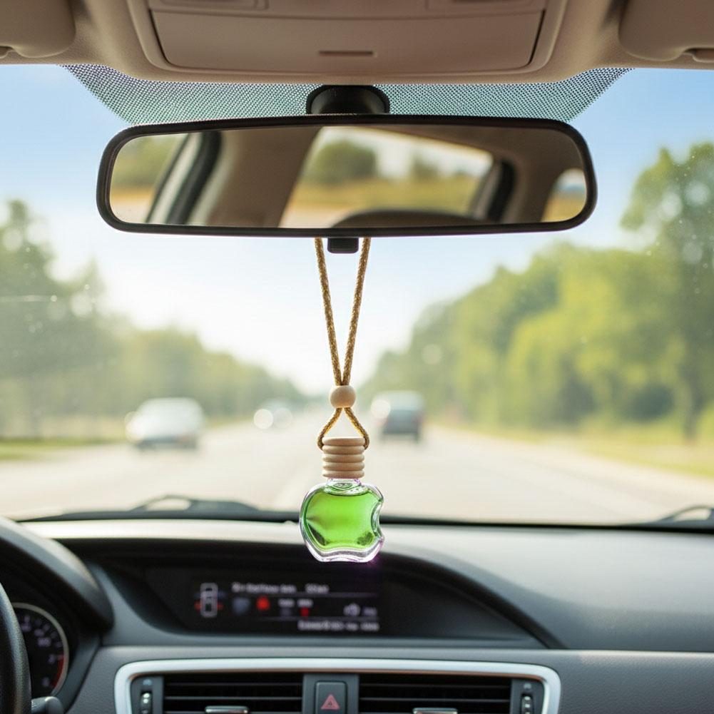Car Hanging Glass Bottle Air Freshener Empty Bottle Aromatherapy Pendant Diffuser Auto Rearview Mirror Car Air Freshener