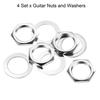 uxcell 4-Pack Guitar Nuts and Washers, 3/8" Guitar Input/Output Jack Socket Nuts for Guitar and Bass, Black and Silver