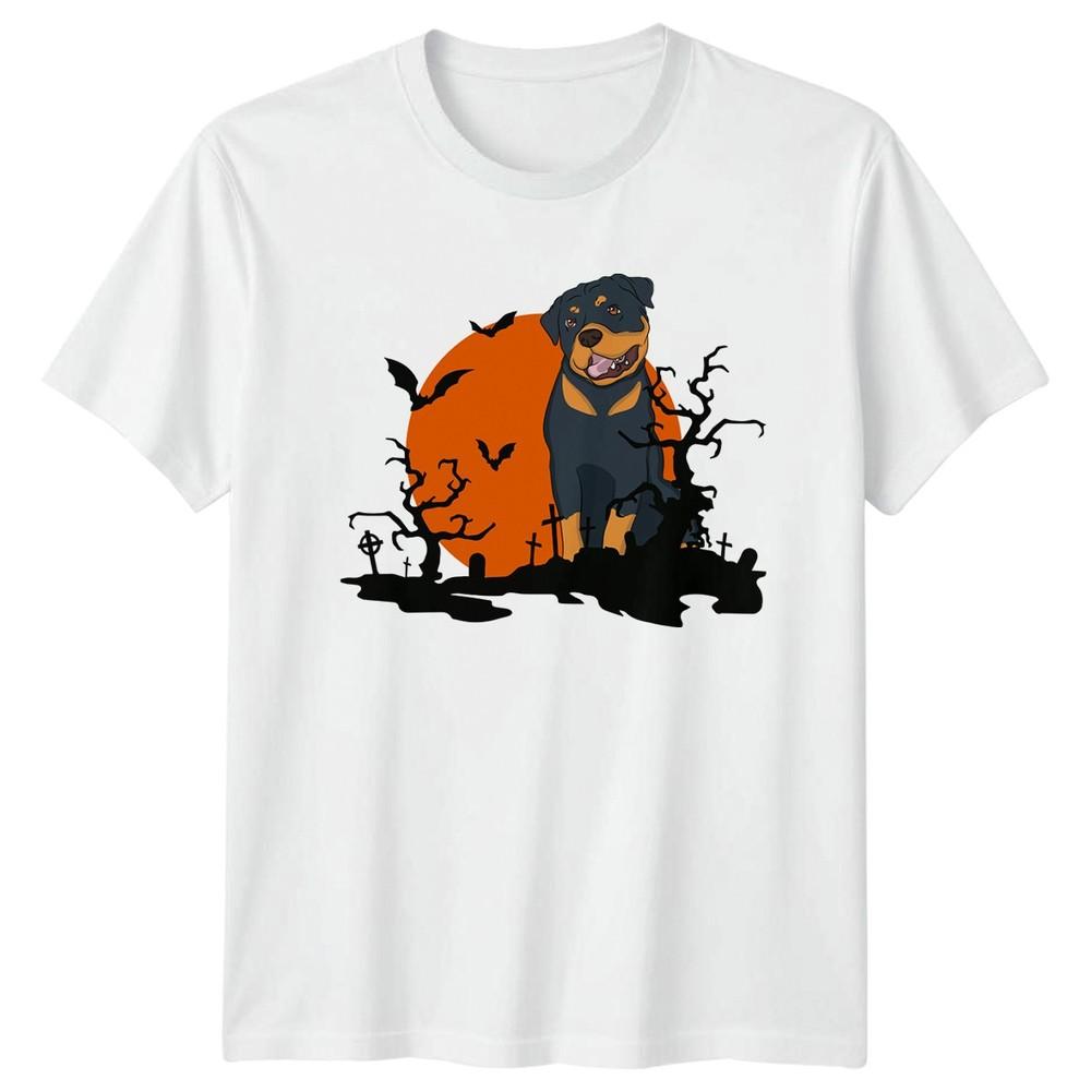 Spooky Rottweiler Halloween Night TShirt Rottweiler Dog Halloween Halloween S