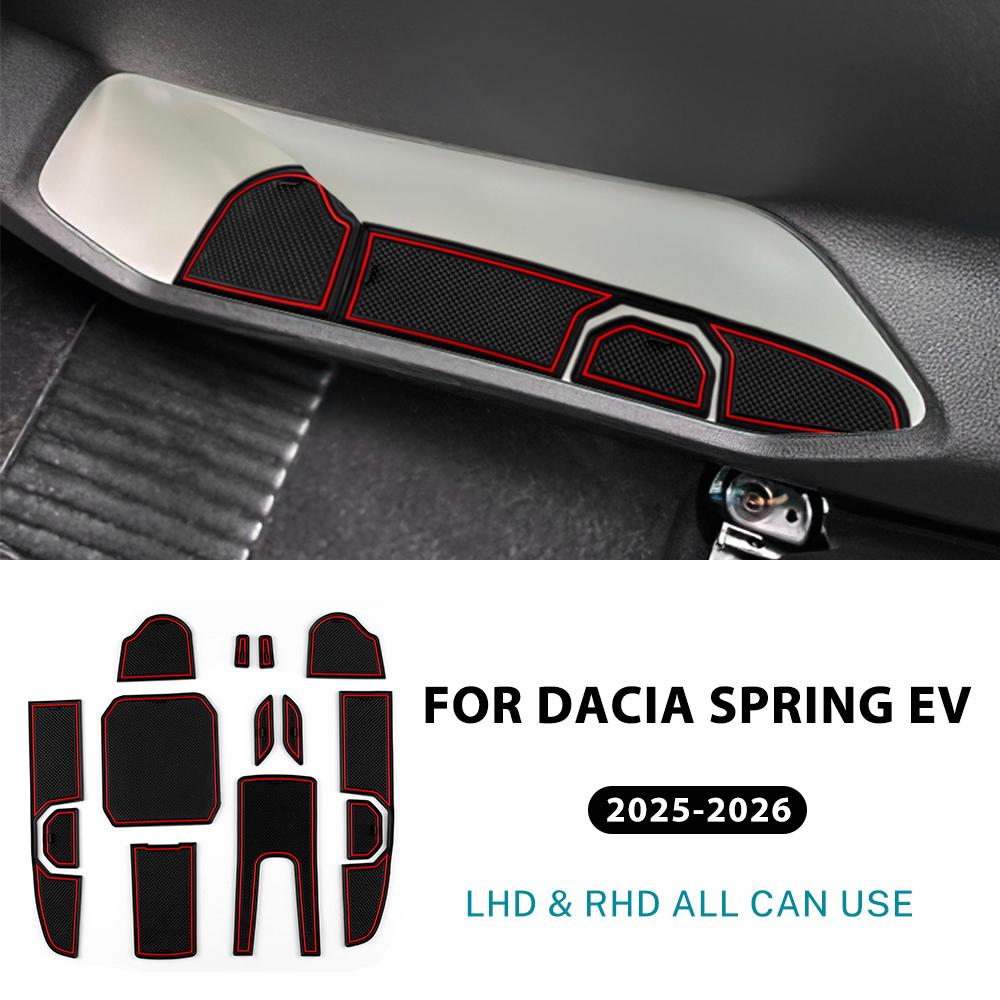 For Dacia Spring Electric EV 2025 2026 Anti-slip Slot Pad Auto Interior Dacia Spring 2027 Car Door Groove Mat Accessories