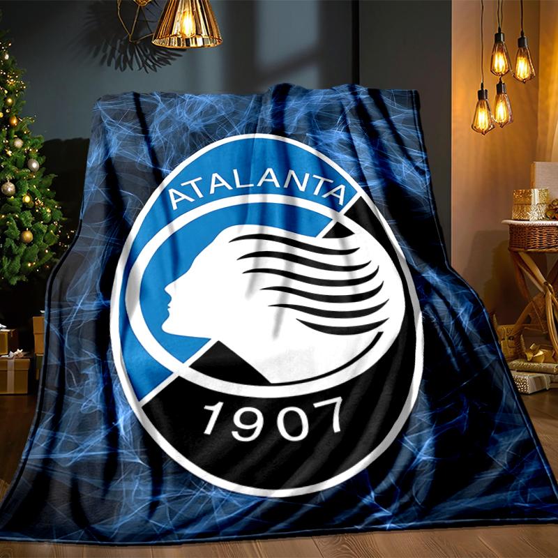 Coperta da Calcio Atalanta Leggera Ideale per il Letto Perfetta per Viaggi, Campeggio, Soggiorni, Uffici, Divani, Regalo di Natale per tifosi