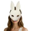 Premium White PU Rabbit Mask For Adults Teens Costume Parties Easter Halloween Carnivals Adjustable Comfortable Band
