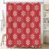 Red Floral Snowflake Shower Curtain Waterproof Decor Bathroom Liner Set For Bathtub Home Improvement Supplies 180Cm X 245Cm (67I
