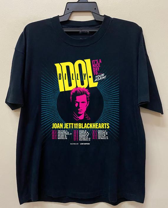 Billy Idol Nice Day To Tour Again USA T Shirt  Unisex T-Shirt M