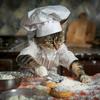 Lovely Cat Baker Making Dim Sum Poster Flour Cute Kitten Prints Canvas Wall Art Pictures Home Kitchen Room Modern Pet Decor