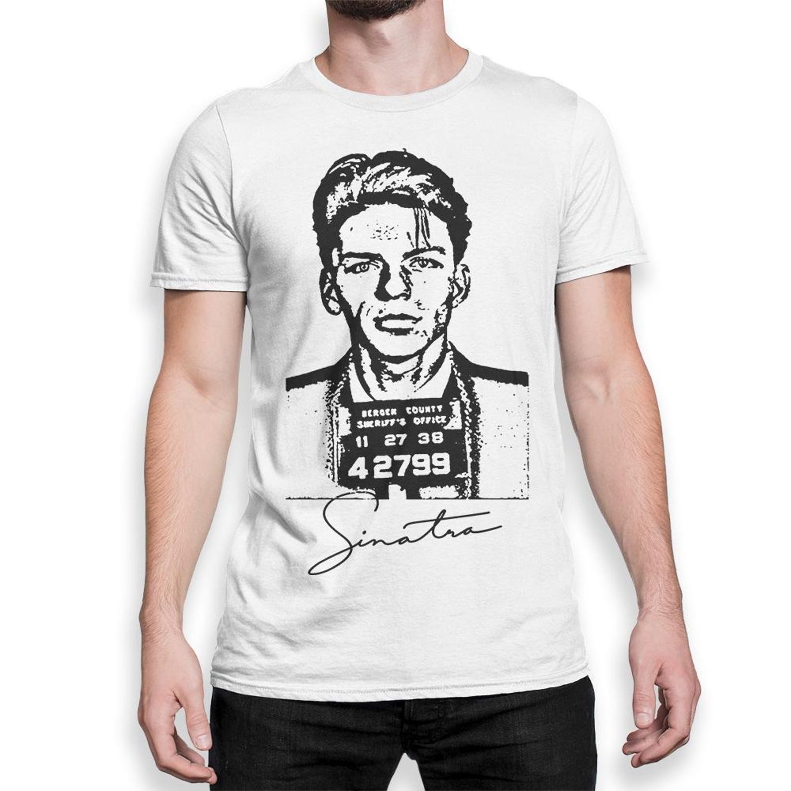 Frank Sinatra Mugshot Graphic T-Shirt, Men s and Women s Sizes Tee 3XL