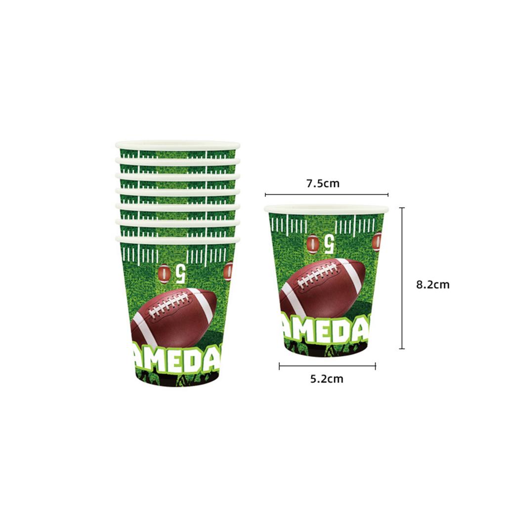 American Football Themed Birthday Party Decoration Kit, Including Atmosphere Banners, Disposable Tissues, Paper Cups, And Paper Plates