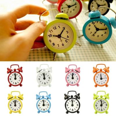 Classic Home Cute Battery Operated Analog Mini Round Bedside Desk Alarm Clock