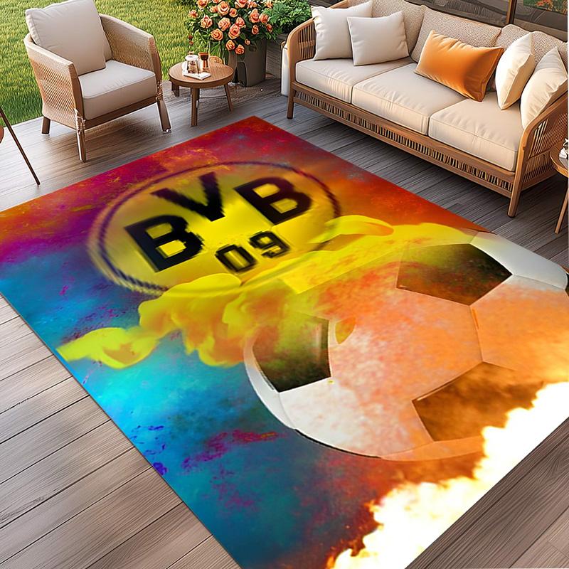 Borussia Dortmund Print Rug, Washable Floor Carpet, For Entryway Dorm Laundry Room Office Study, Home Decor Birthday Christmas Gift