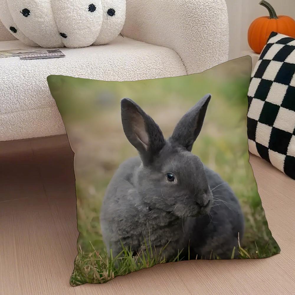 cute Pastoral rabbit Cushion Cover Throw Pillow Cover Hidden Button Durable Polyester Chair Cushion