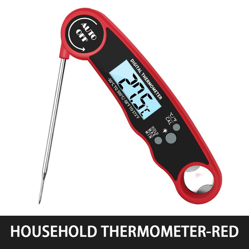 

Кухонный термометр Цифровой Термометр для мяса с мгновенным считыванием для гриля и готовки Водонепроницаемый Подсветка Калибровка красный