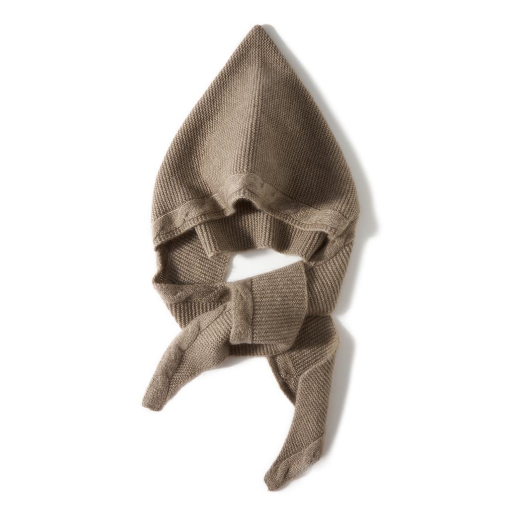 Cashmere Balaclava Knitted Hood Hat with Scarf Wool Cashmere Winter Thick Hats Beanies Women Men Neck Warmer Headgear Unisex