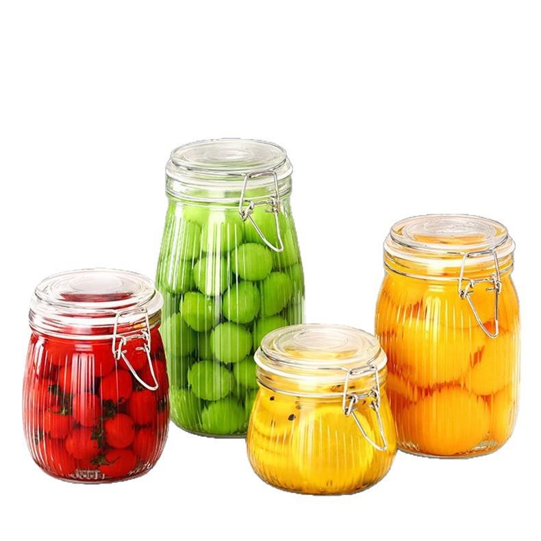 Stainless Steel Buckle Glass Jar for Pickling and Storage