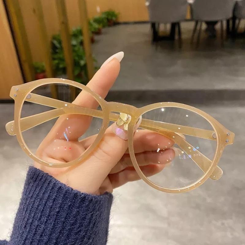 Women Myopia Glasses Fashion Blue Light Blocking Leopard Print Round Frame Optical Computer Glasses 0 To -400