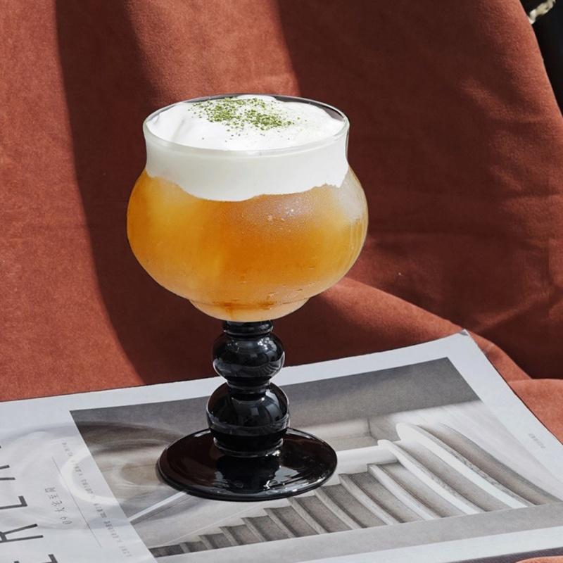 400ml Clear Goblet Coffee Cup High Borosilicate Glass Tea Mugs Milk Juice Wine Container Heat-Resistant Water Cup Drinkware 13oz