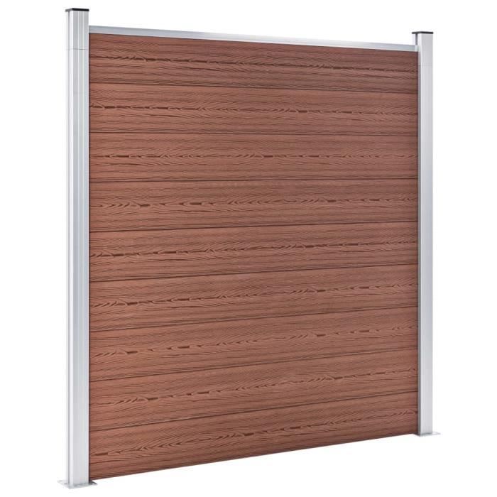 Ensemble de clôture WPC - VIDAXL - 619 x 186 cm - Marron - Résistant à la pourriture - Facile à assembler