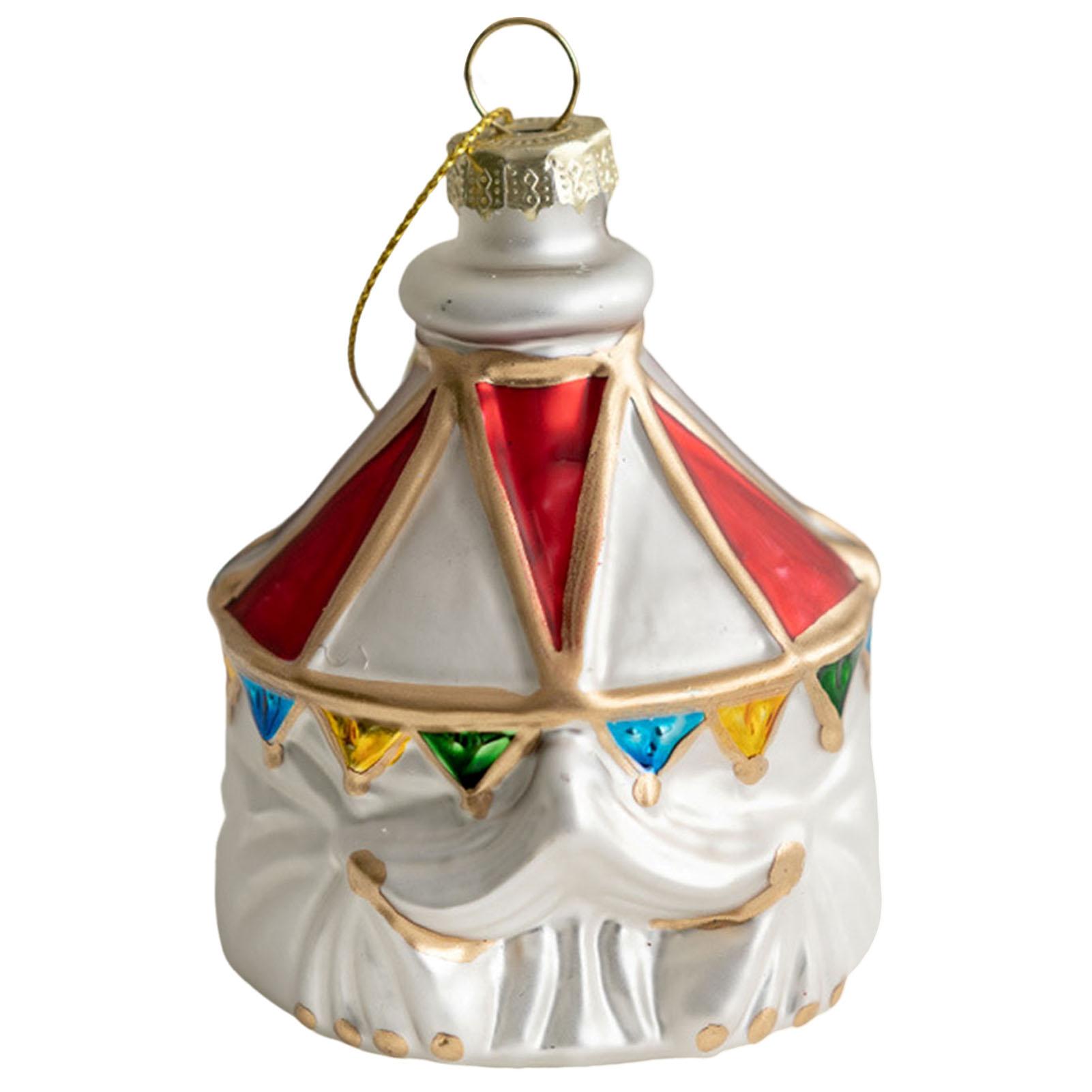 

Mini Christmas Glass Pendant Snowman Santa Claus Christmas Tree Pendant for Christmas Tree Holiday Western Decor