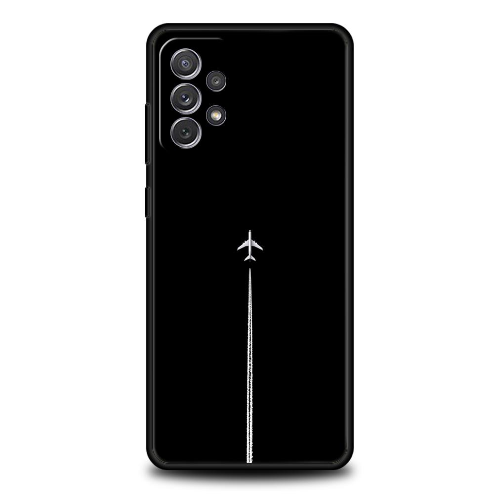 Phone Case For Samsung A15 A13 A35 A55 A51 A71 A41 A31 A21S A03S A05 A17 A23 A25 A33 A53 A73 5G A07 4G Cover Airplane Pattern