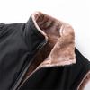 Men's Casual Solid-color Lambskin Vest, Men's Thickened Fleece Collar Warm Sleeveless Jacket