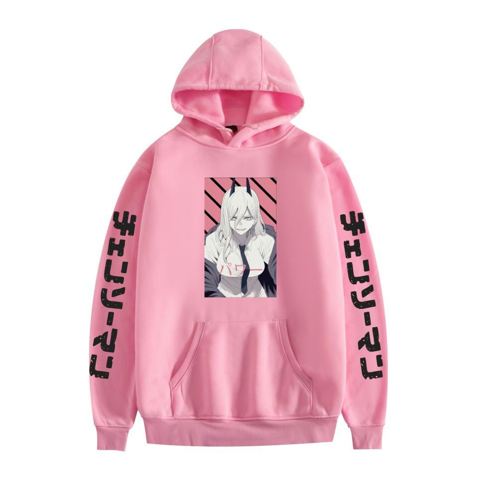 Bluza z kapturem Chainsaw Man Cartoon Bluza z kapturem Anime Nadruk Fajny KRESKÓWKA Pulower z kapturem Unisex