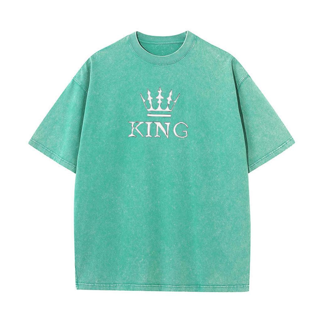 3D Printed King Crown Pattern T-Shirt Men Women Cotton Short Sleeve Casual Graphic Tee Streetwear Unisex Top