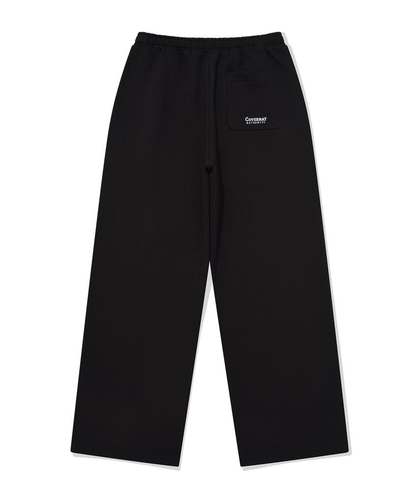 COVERNAT One-Pleat Semi-Wide Fit Fleece-Lined Sweatpants Black