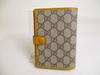Authentic GUCCI GG Supreme Orchre Leather Passport Holders #a370   Refurbished