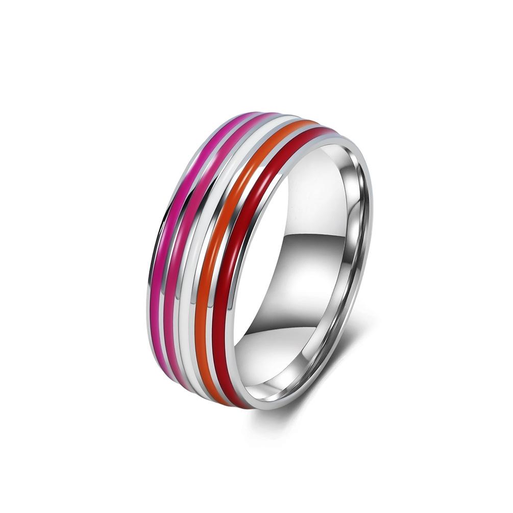 Unisex Titanium Steel Color Flag Ring – Fade-Resistant, Drip Oil Jewelry for Men and Women