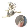Decorative Brooch Crystals White Deer Animals For Coat Fashionable
