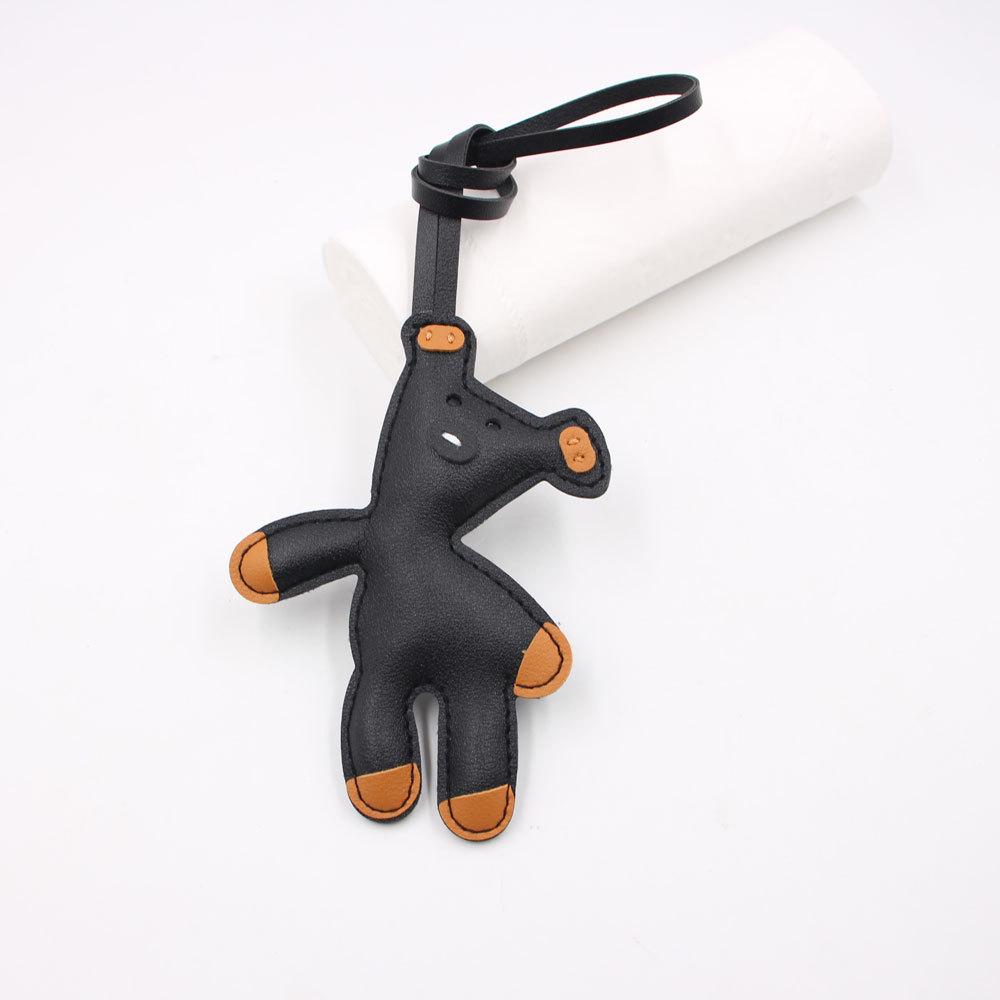 In Stock Cartoon Teddy Bear Leather Bag Pendant with Lanyard Accessories