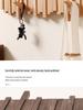 Creative Wooden Wall-Mounted Piano Key Coat Rack with Entrance Hooks