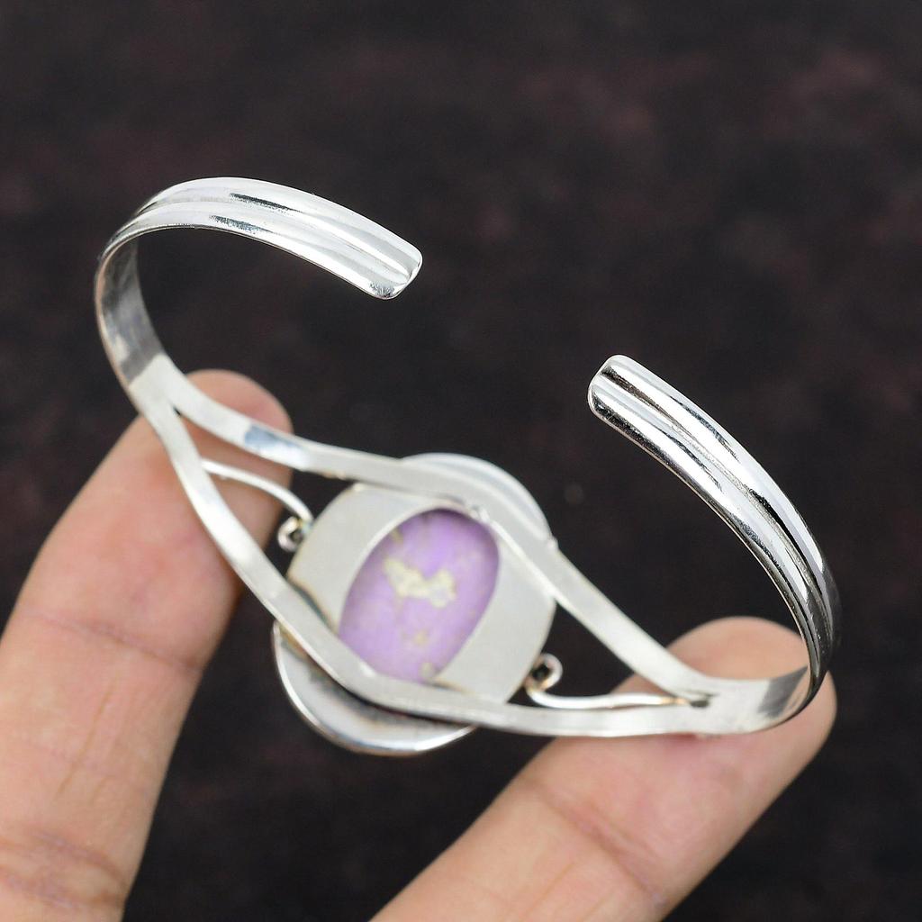 Phosphosiderite Bangle 925 Sterling Silver Cuff Bracelet Natural Gemstone Jewelry Adjustable Bangle Handmade Designer Jewelry Gift For Women
