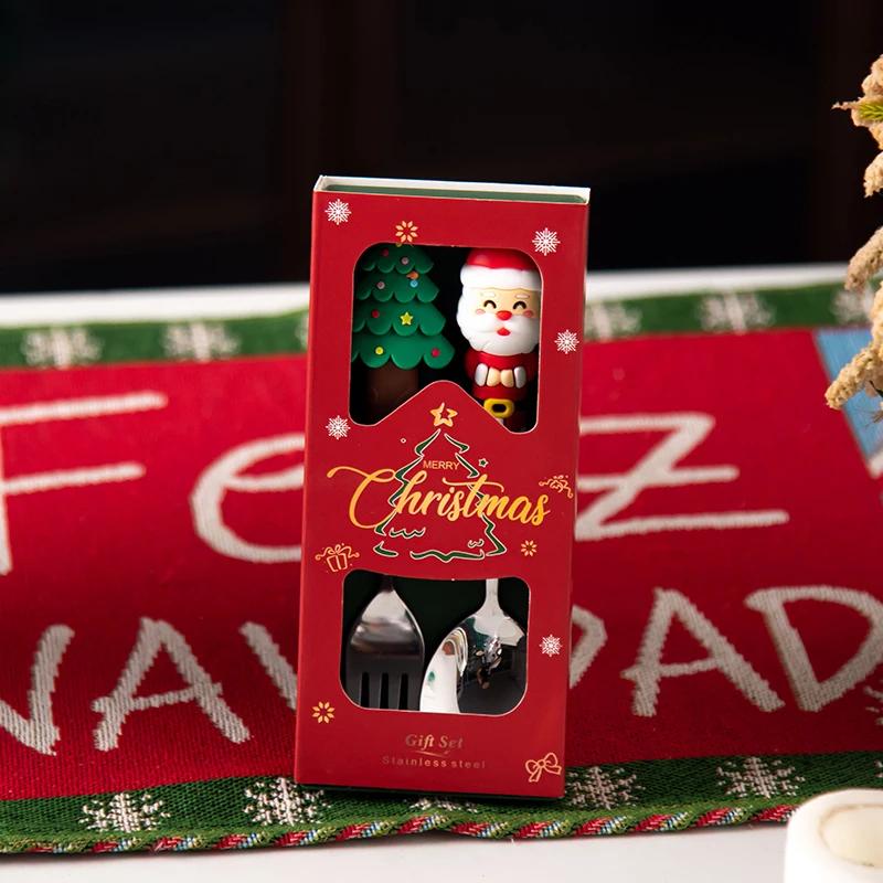 

Креативные рождественские подарки Изысканные десерты с героями мультфильмов Ложки и вилки Высококачественная бытовая посуда Ложка Вилка из нержавеющей стали