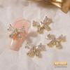 3D Bows Nail Art Charms Rhinestones Bows Charms Pearl Bowknot Nail Accessory 3D Alloy Nail Art Decoration for Women Girl
