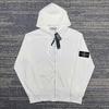 Correct Ston Stone Shirt For Autumn And Winter Men's And Women's Hooded Sweatshirts, Solid Color Island Armband Badge Style Zipper Sweatshirt Jacket