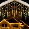 LED Snowflake Curtain Light, Icicle Light, Solar-powered Christmas Decorative Light, Festive Decorative Ice Light, Holiday Colored Light