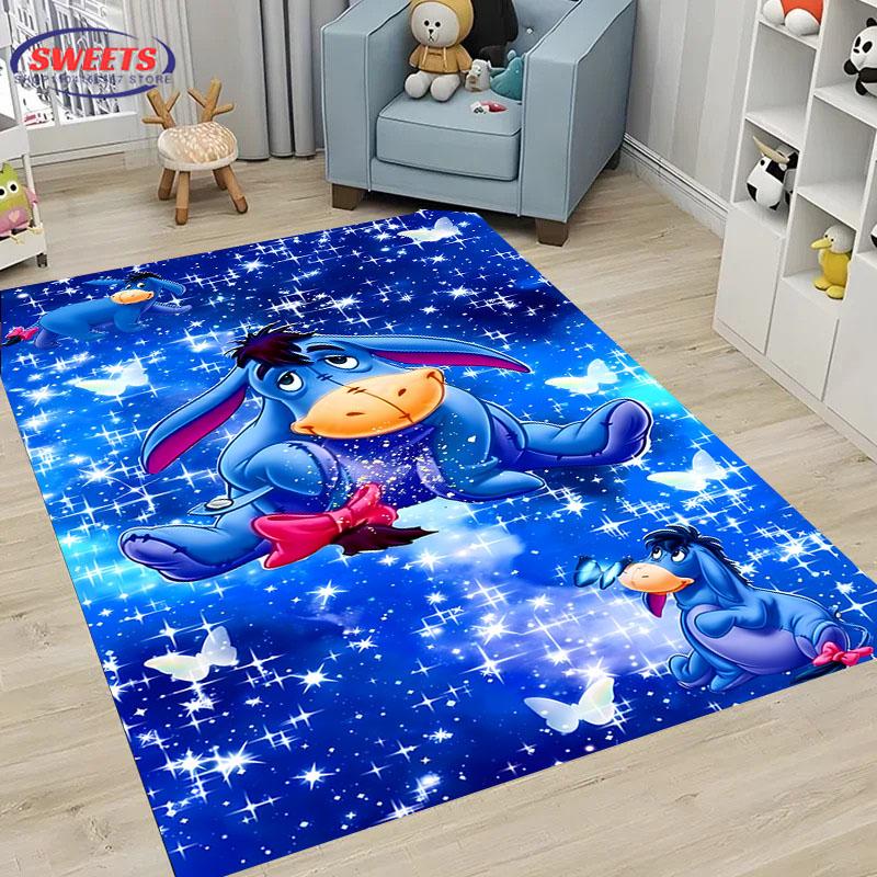 Potdemiel Winnie Puuh I-Aah Teppich Wohnzimmer Cartoon Kinderzimmer Sofa Fußmatte Küchenbodenmatte Anti-Rutsch Dekorationsmatte