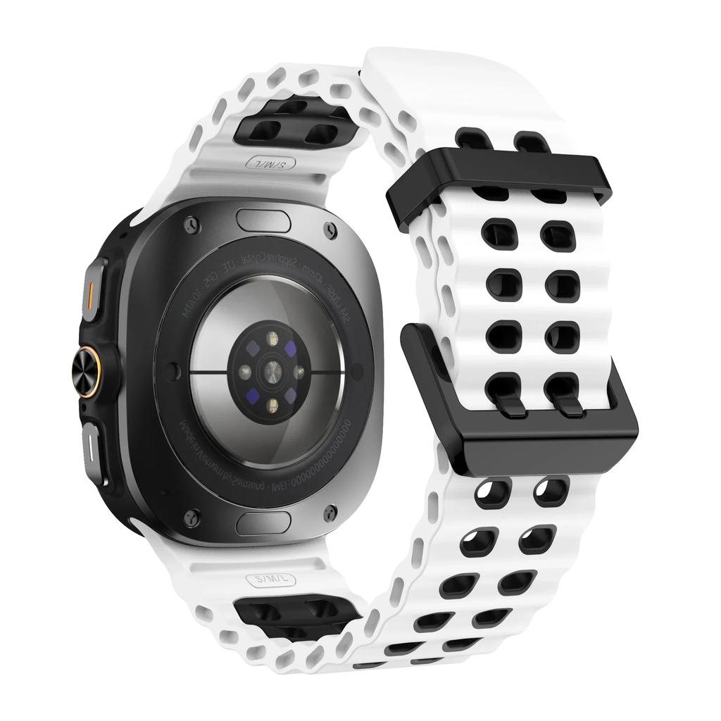 Marine Band For Samsung Galaxy Watch ultra Strap 47mm Accessories Two color Sport silicone Bracelet Galaxy Watch 7 ultra Straps