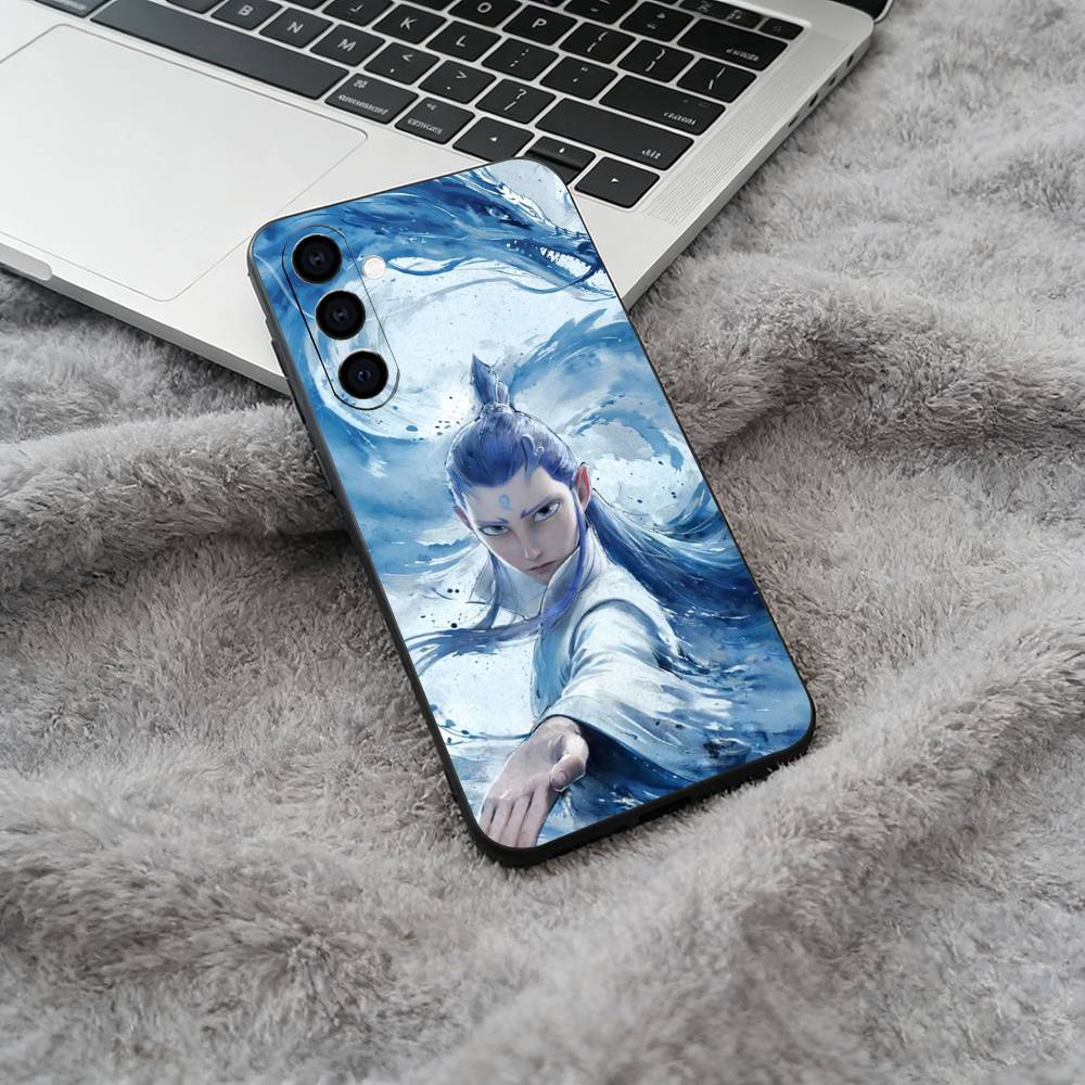 N-Z-Ne-zha Hot anime Black Soft Silicone Phone Case for Samsung Galaxy A73, A71, A72, A70, A53, A52, A51