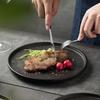 Plates Steak Plates French Tableware Michelin Restaurant Premium Cold Plates Household Black Frosted Plates