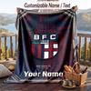 Flannel Blanket Bologna FC Print Custom Name Text Soft Throw for Sofa Bed