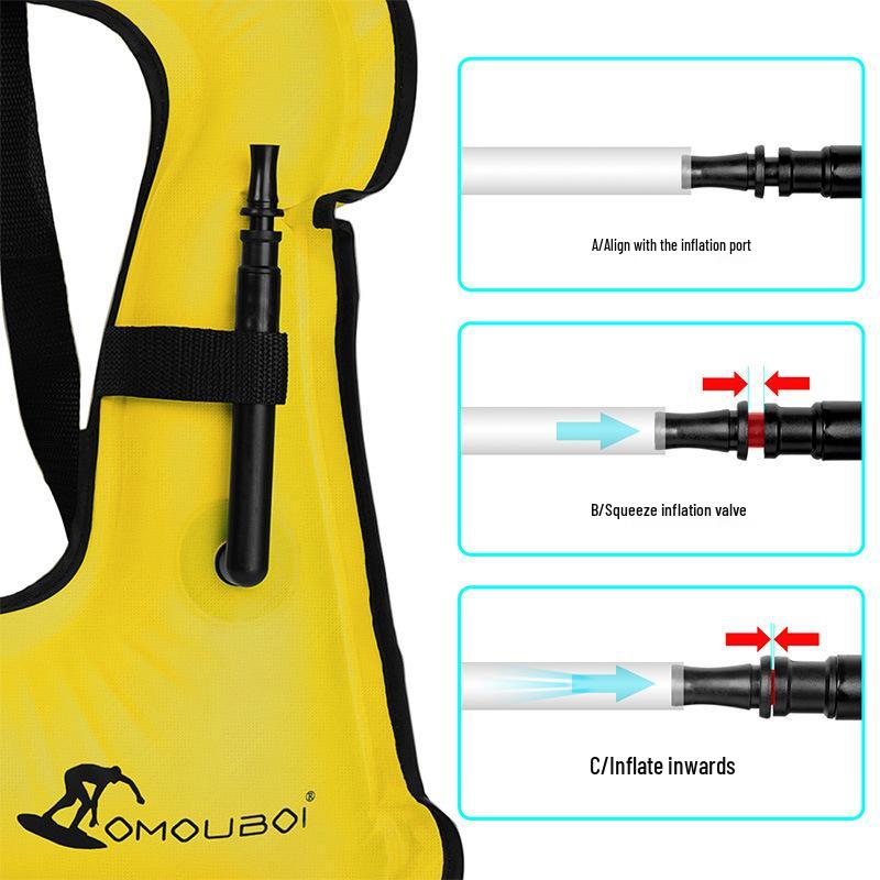 Giubbotto di salvataggio gonfiabile per bambini e adulti - Gilet per surf, rafting, snorkeling