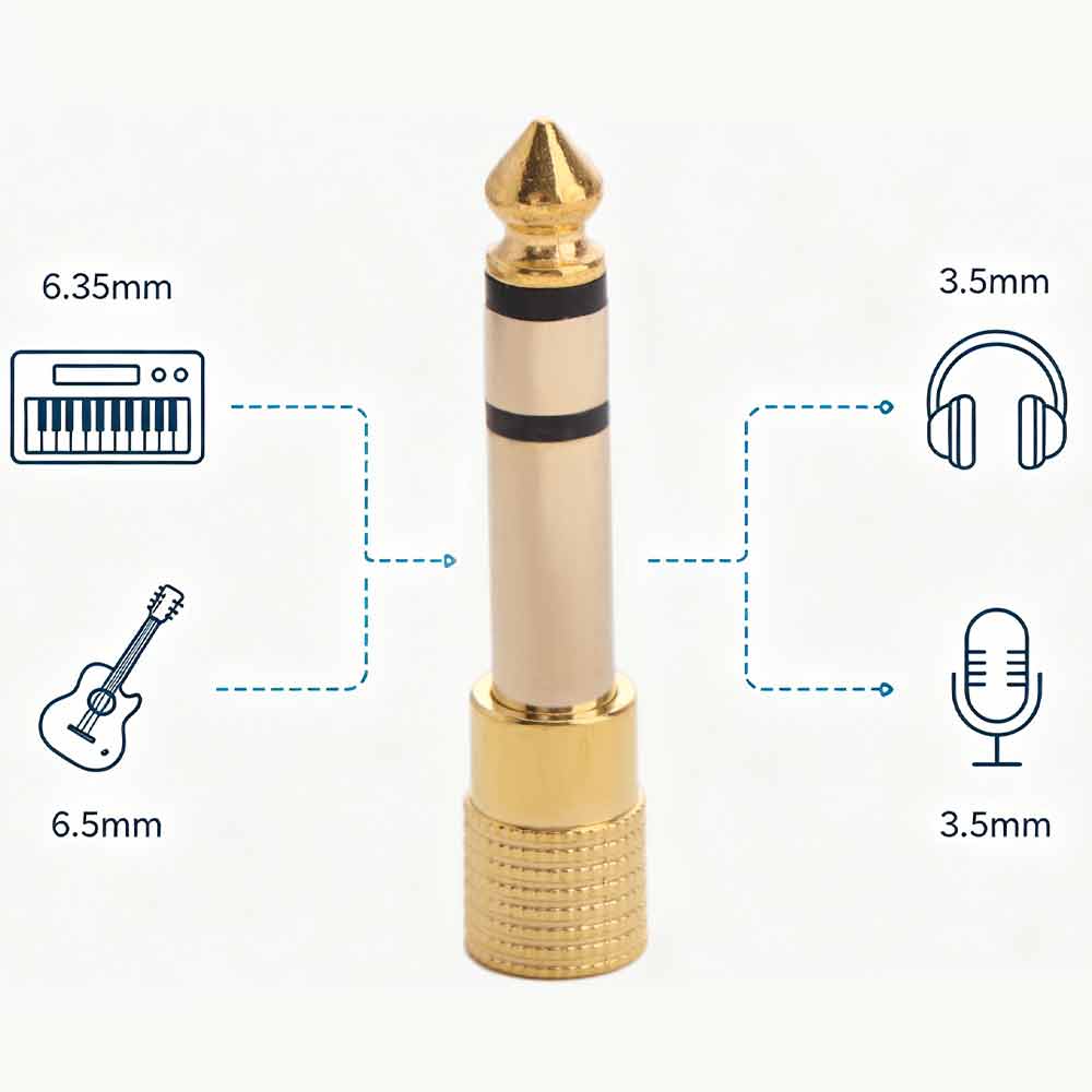 3.5mm Female Stereo TRS Converter 6.35mm Male AUX Cable Adapter Audio Adapter  Recording Devices