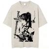 Anime Death Note Ryuk Yagami Light Vintage gewaschenes T-Shirt Herrenbekleidung Baumwoll-T-Shirt Mode Kurzarm-T-Shirts Streetwear