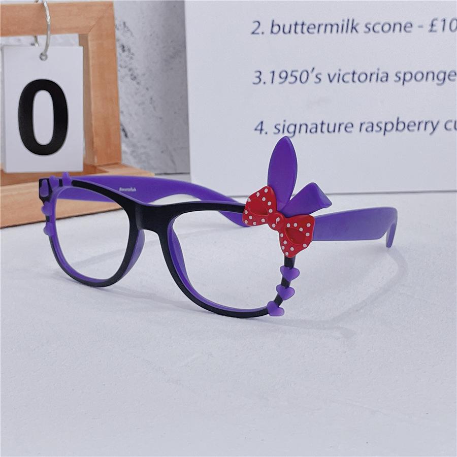 Cute cartoon rabbit-shaped frame, cross-wearing, funny glasses, photo-taking, and styling glasses, no lenses, jelly color