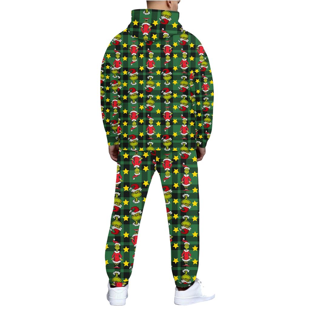 Herren Casual und personalisiert bedrucktes Langarm-Kapuzensweatshirt, Herren Sport-Sweatshirt und Sweatpants zweiteiliges Set