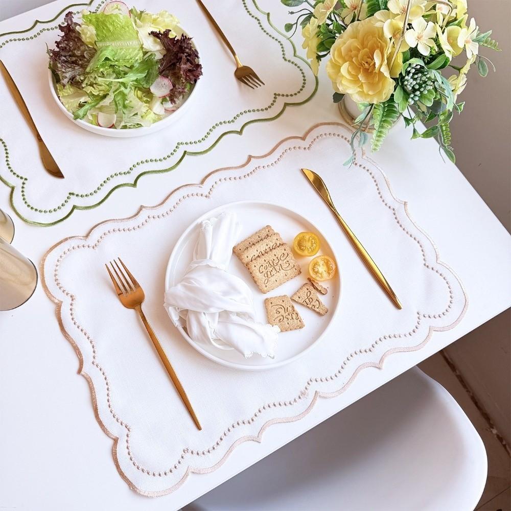 New Vintage Placemat Napkins Imitation Cotton Linen Washable Decorative Table Mat French Lace Embroidered Fabric Table Place Mat